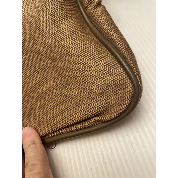 Vintage 70s Oscar de la Renta Khaki Tweed Travel Shoulder Bag Men's Carry-on EUC - Picture 3 of 5